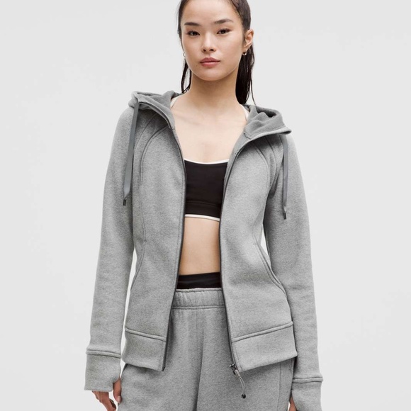 Lululemon Scuba Plush Gray Zip-Up Hoodie 12 NWT - Picture 1 of 4